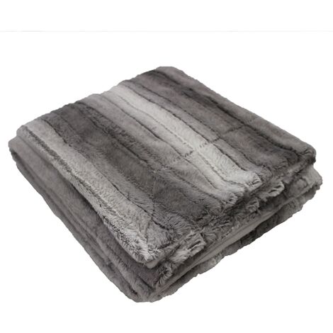 Plaid a poils 125 x 150 cm Noli gris