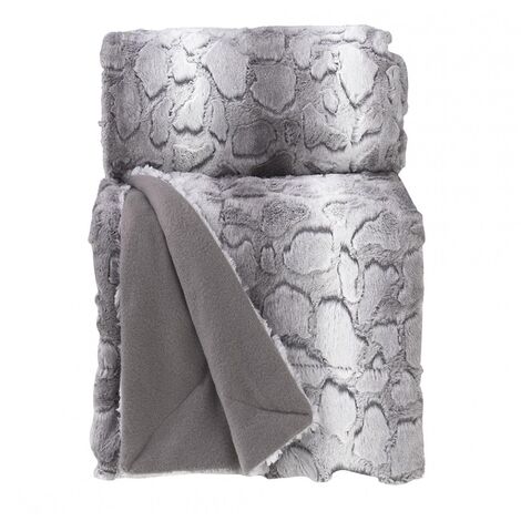 Plaid a poils 127 x 152 cm Siberie gris