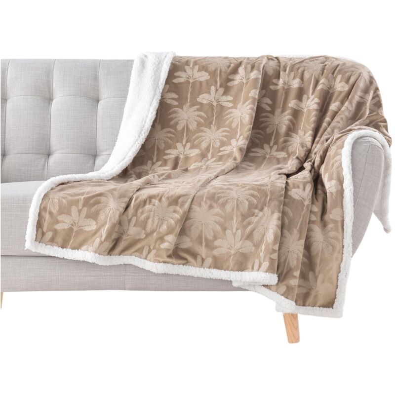 Plaid a poils doux et sherpa 125 x 150 cm Palmys