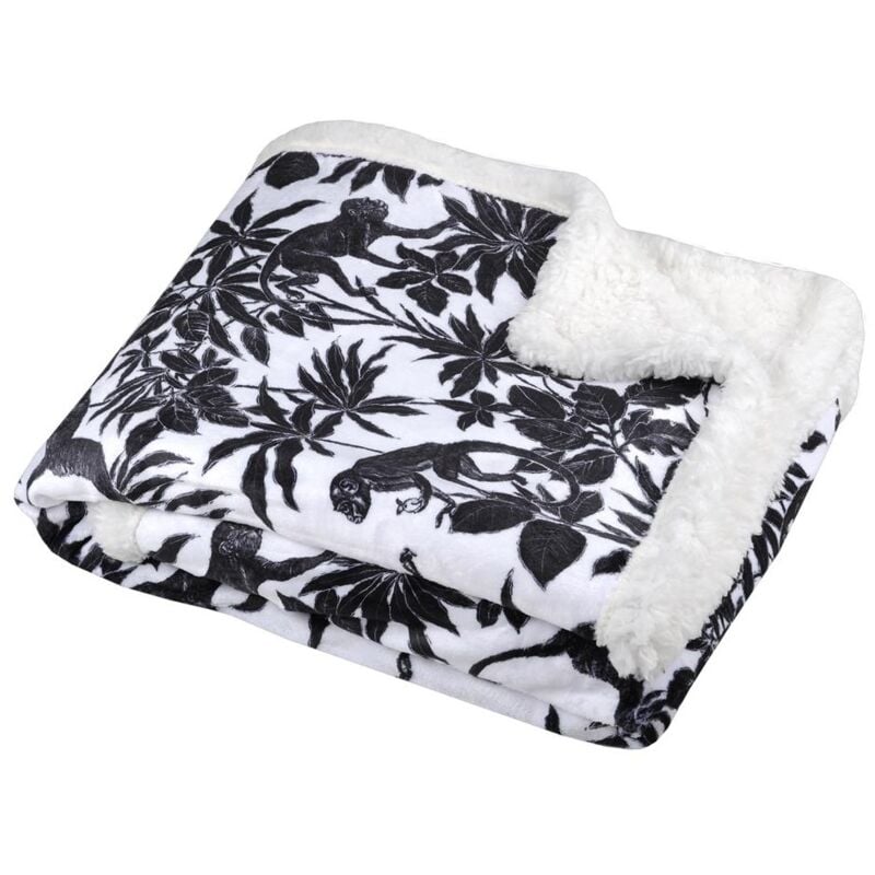 Plaid a poils doux et sherpa 130 x 160 cm Sapajou