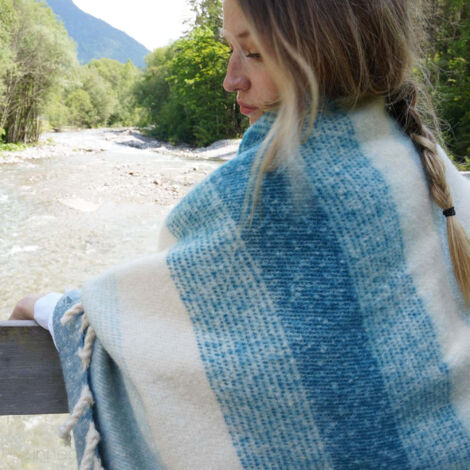 Plaid aspect mohair 100% polyester recyclé HYGGE 70x180 cm