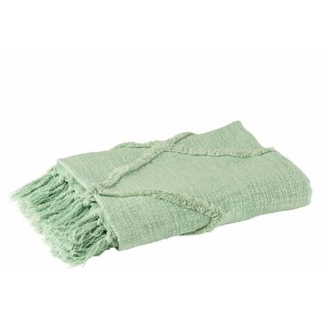 Plaid avec losange en coton polyester vert clair 130x170cm - Vert menthe