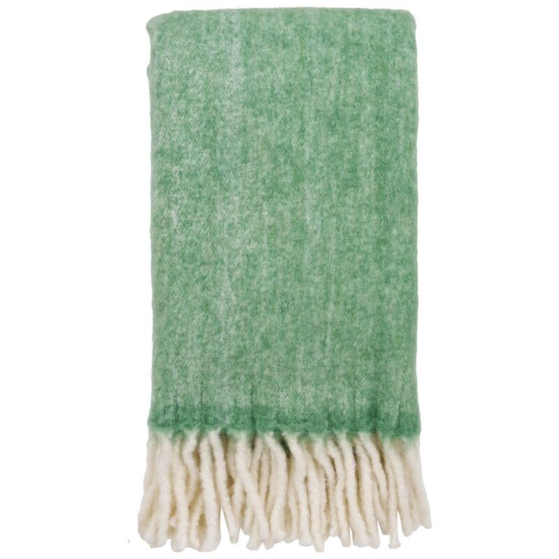 Plaid Carmel, Laine, Acrylique, Nylon, Vert, 130x170x0,5 cm