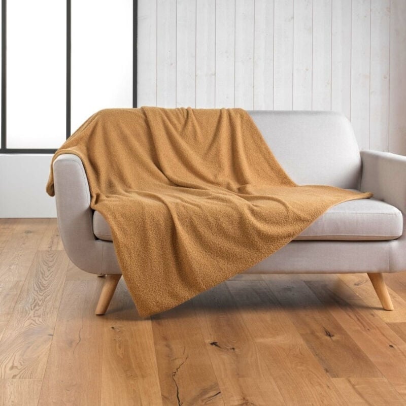 Plaid chaud 125 x 150 cm bouclette unie Wooly Camel