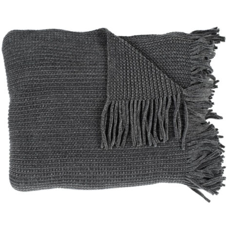 Plaid Chenille "Franges" 120x150cm Gris