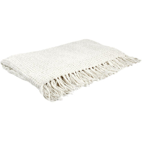 Plaid Chenille Gaufré "Crush" 125x150cm Blanc