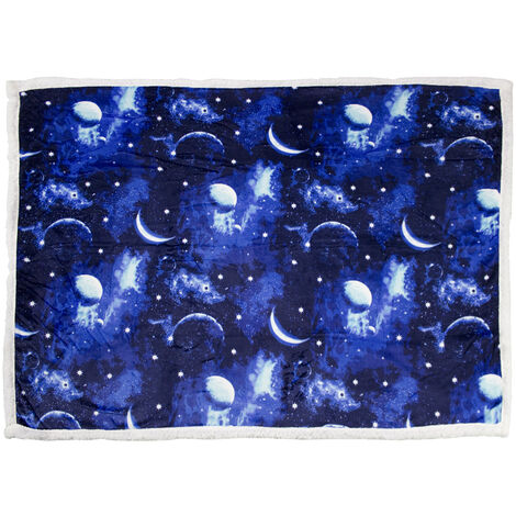 Plaid Con Retro Agnellato Disegno Planet Varie Misure, misura130x160 cmcolorePlanet