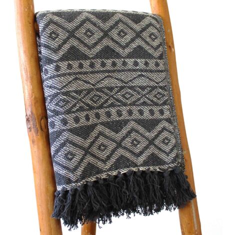 Plaid Confort Boho - 125x150cm - Gris- Vendu par 1