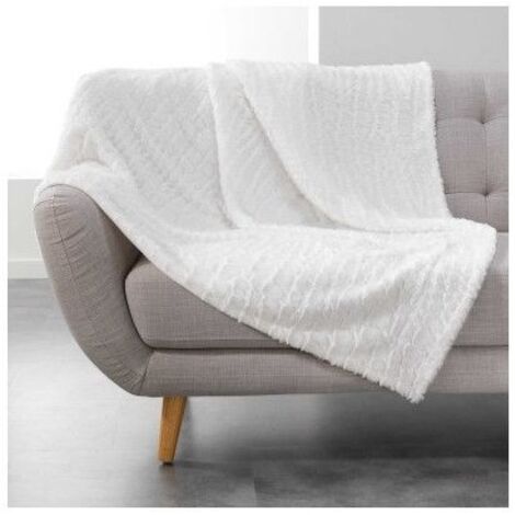 Plaid Couverture a poil doux 125 x 150 cm imitation fourrure Simba Naturel