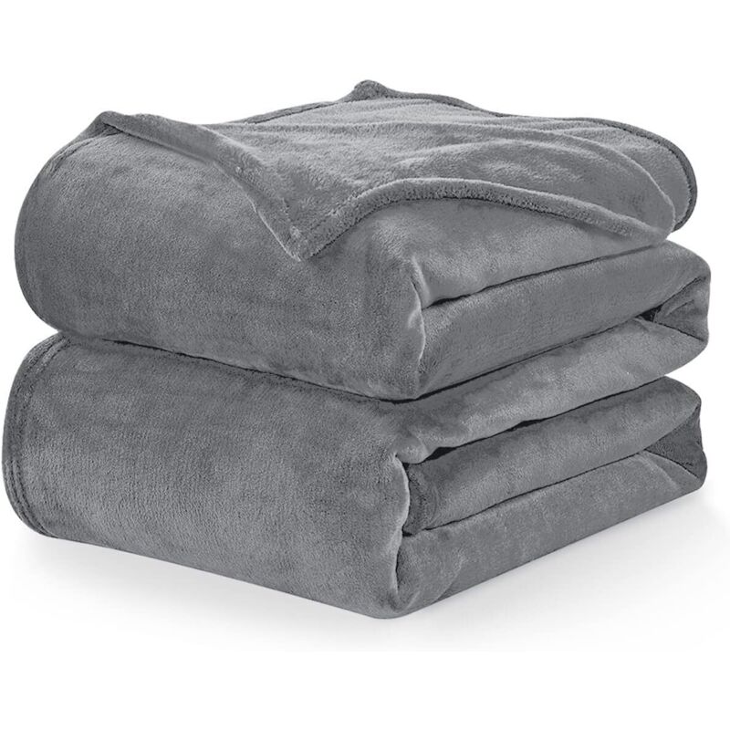 Jalleria - Plaid Couverture Polaire Flanelle en Microfibre, Jeté de Canapé 150x200 Gris Anthracite, Couverture lit Jete de Canape 2 Personnes, Plaid