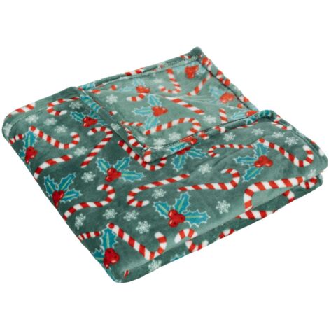 Plaid de Noël motif houx