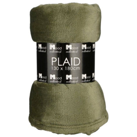Plaid de pile Famke verde oscuro 180x130