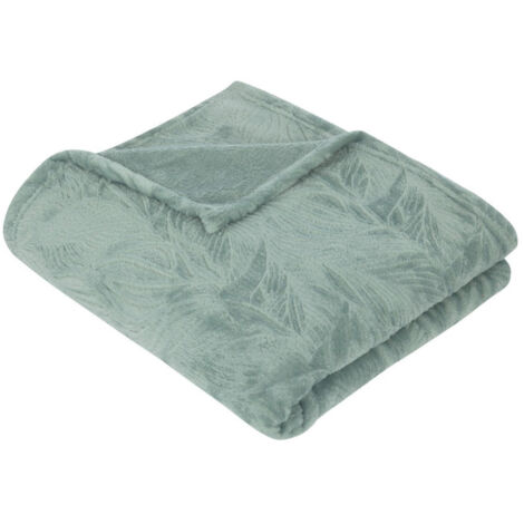 Plaid Déco Flanelle "Ryo" 125x150cm Bleu Givre