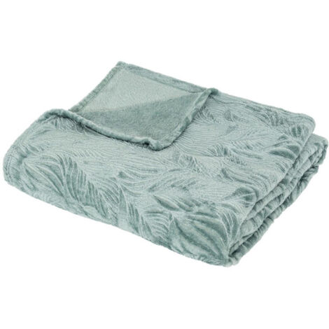 Plaid Déco Flanelle "Ryo" 180x230cm Bleu Givre