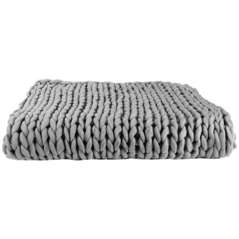 Plaid Déco Maille "Chunky" 120x150cm Gris