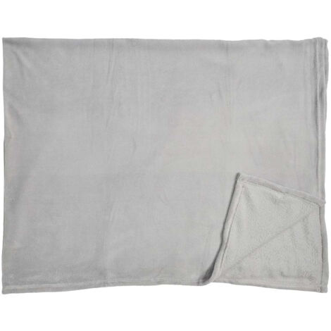 Plaid Doux en Microfibre Gris Clair 150x200cm