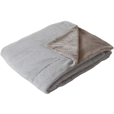 Plaid doux imitation fourrure et flanelle AZURA