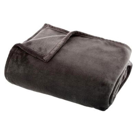 Plaid Doux Uni "Flanel" 125x150cm Gris Foncé