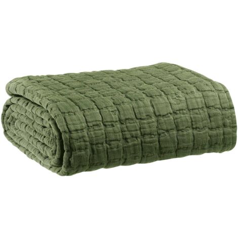Plaid en coton Swami 130 x 200 cm Olive