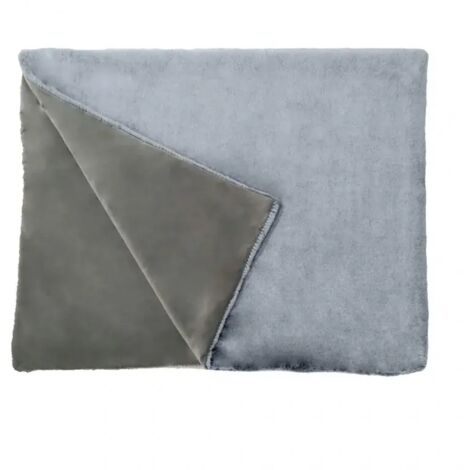 Plaid en fausse fourrure gris givré ultra doux 130x170 cm - LEVY