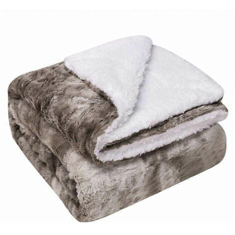 Plaid en fausse fourrure luxueuse, grande taille, doux et confortable, idéal pour recouvrir le canapé du salon ou comme couvre-lit décoratif pour la chambre.