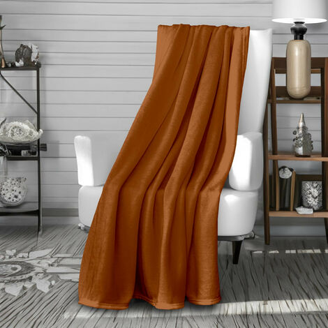 Plaid en flanelle 140x200 cm CALIN terra, par Soleil d'Ocre
