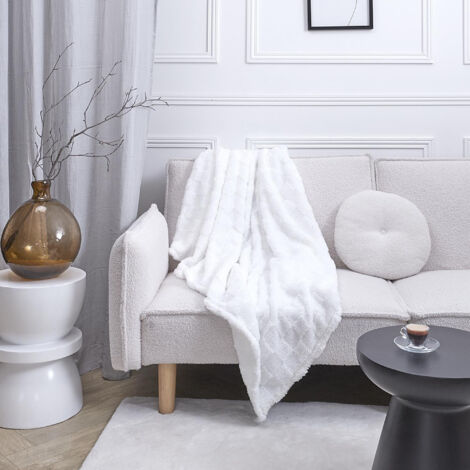 Plaid en flanelle collection Hohneck 120x150 cm damiers blancs