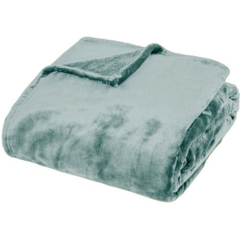 Plaid en Flanelle "Cuddly" 180x230cm Bleu Givré