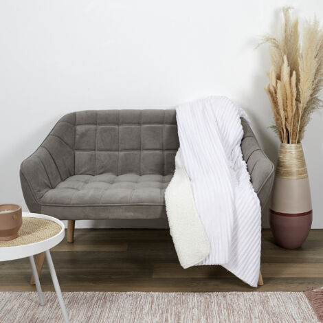 Plaid en flanelle doublure en sherpa 180 x 220 cm