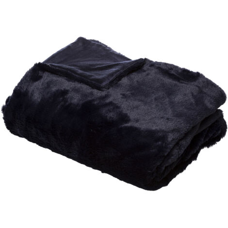 Plaid en Fourrure Bleu Nuit 125 x 150 cm - Feeric Christmas