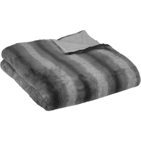 Plaid en fourrure Grizzli nuance de Gris 180 x 230 cm - Atmosphera