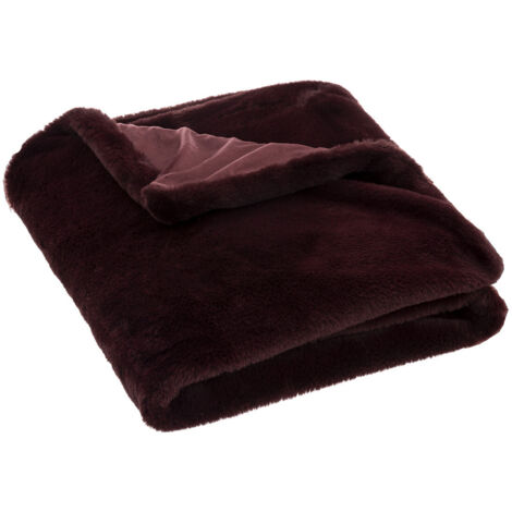 Plaid en Fourrure Rouge bordeaux 125 x 150 cm - Feeric Christmas