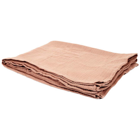 Plaid en Gaze de Coton Rose Poudré 120x150cm