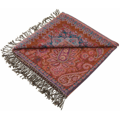 Plaid en Jacquard de laine à motif cachemire FARAH