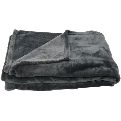 Plaid en polaire uni Gris clair 130x180 cm