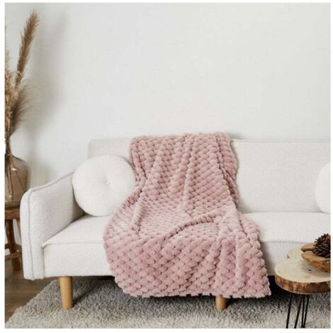 Plaid en polyester imitation fourrure nid d'abeille Opulence 120 x 150 cm