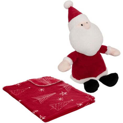 Plaid et peluche père Noël