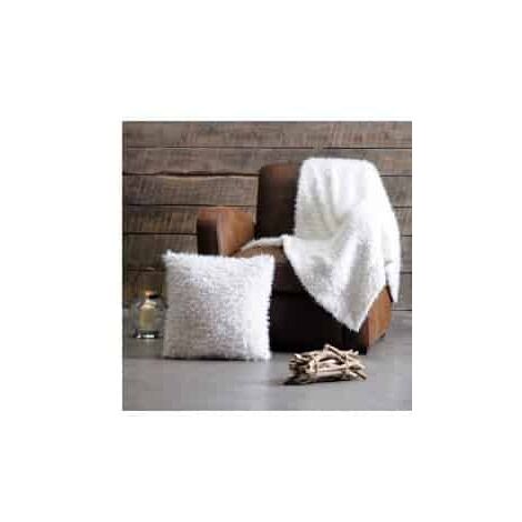 Plaid façon peau de mouton - 130x160cm - Blanc
