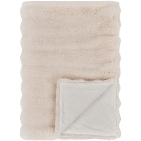 Plaid fausse fourrure blanc - esprit cocooning FALLON
