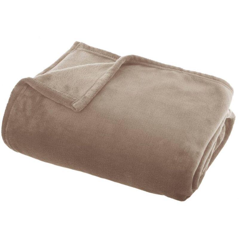 Grand plaid en flanelle uni - 180x130 cm