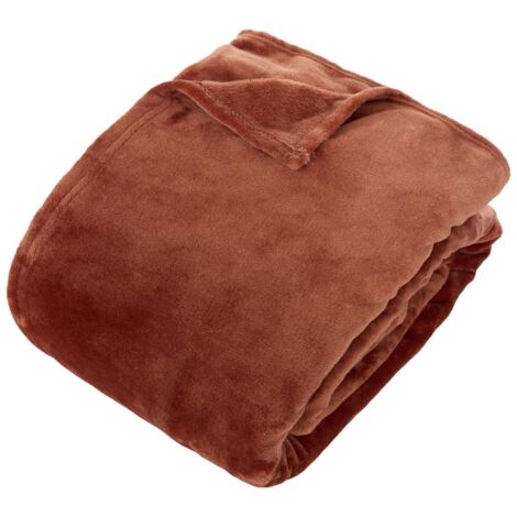 Plaid Flanell Ollis terracotta 260x240cm - Atmosphera créateur d'intérieur