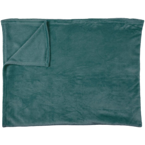 Plaid Flanelle 125x150cm Uni Bleu Canard