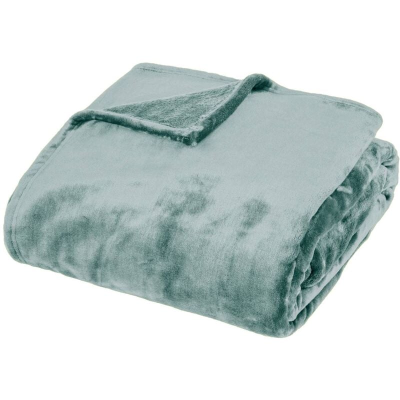 Plaid flanelle Cuddly bleu 180x230cm Atmosphera créateur d'intérieur