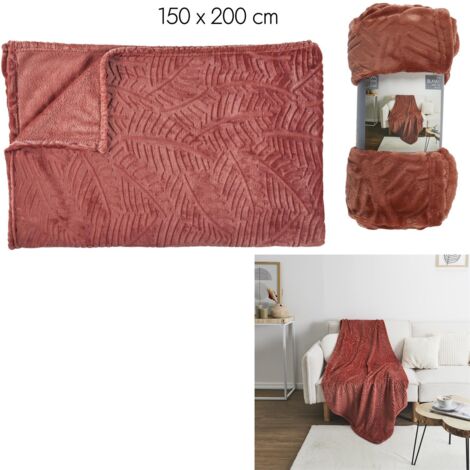 Plaid Flanelle Embosse Gris Clair 150x200cm