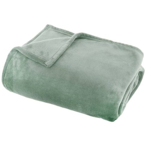 Plaid flanelle Ollis vert céladon 180x130cm - Atmosphera créateur d'intérieur