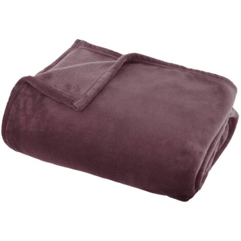 Plaid flanelle Ollis violet clair 180x130cm - Atmosphera créateur d'intérieur