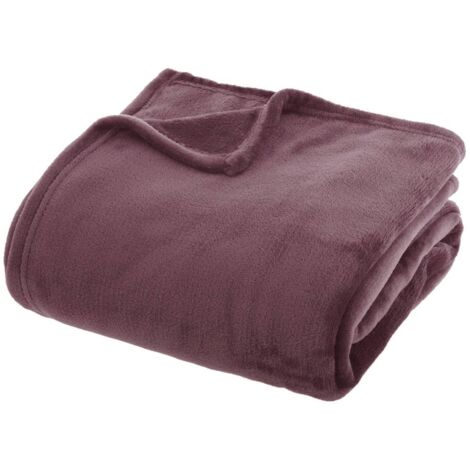 Plaid flanelle Ollis violet clair 230x180cm - Atmosphera créateur d'intérieur