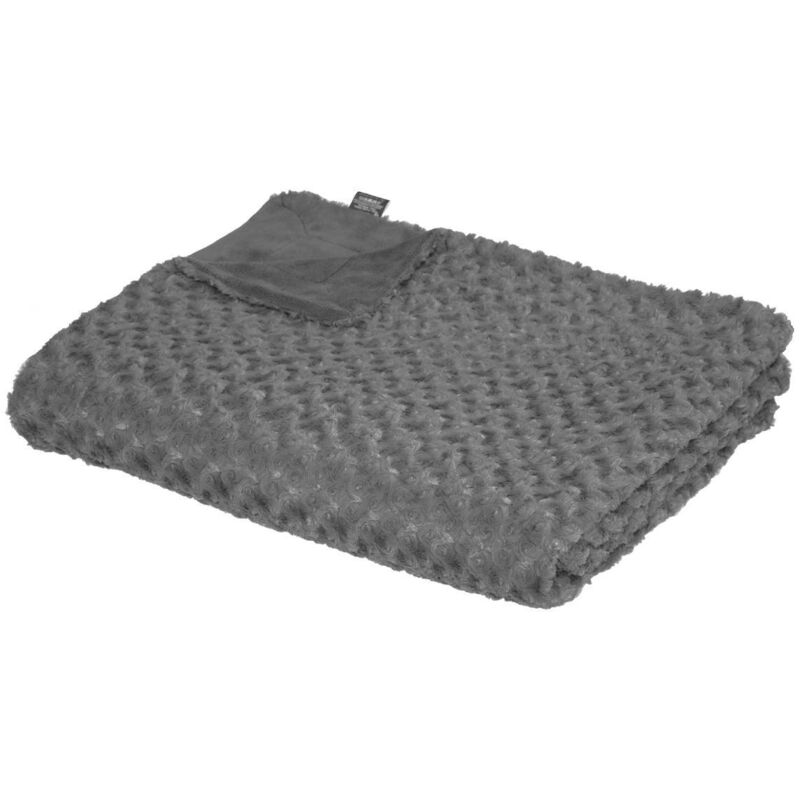 Les Tendances - Plaid en Fourrure bouclée Gris Ardoise 180 x 230 cm - Atmosphera Les Tendances - Plaid en Fourrure bouclée Gris Ardoise 180 x 230 cm - Atmosphera