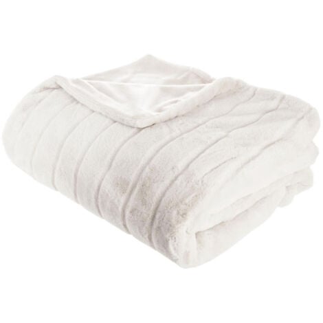 Plaid Fourrure Manoir 180x230cm Blanc