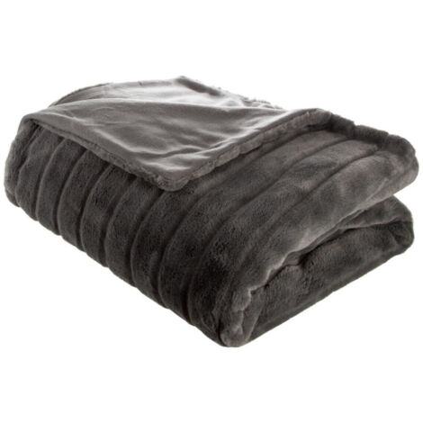 Plaid Fourrure "Manoir" 180x230cm Gris